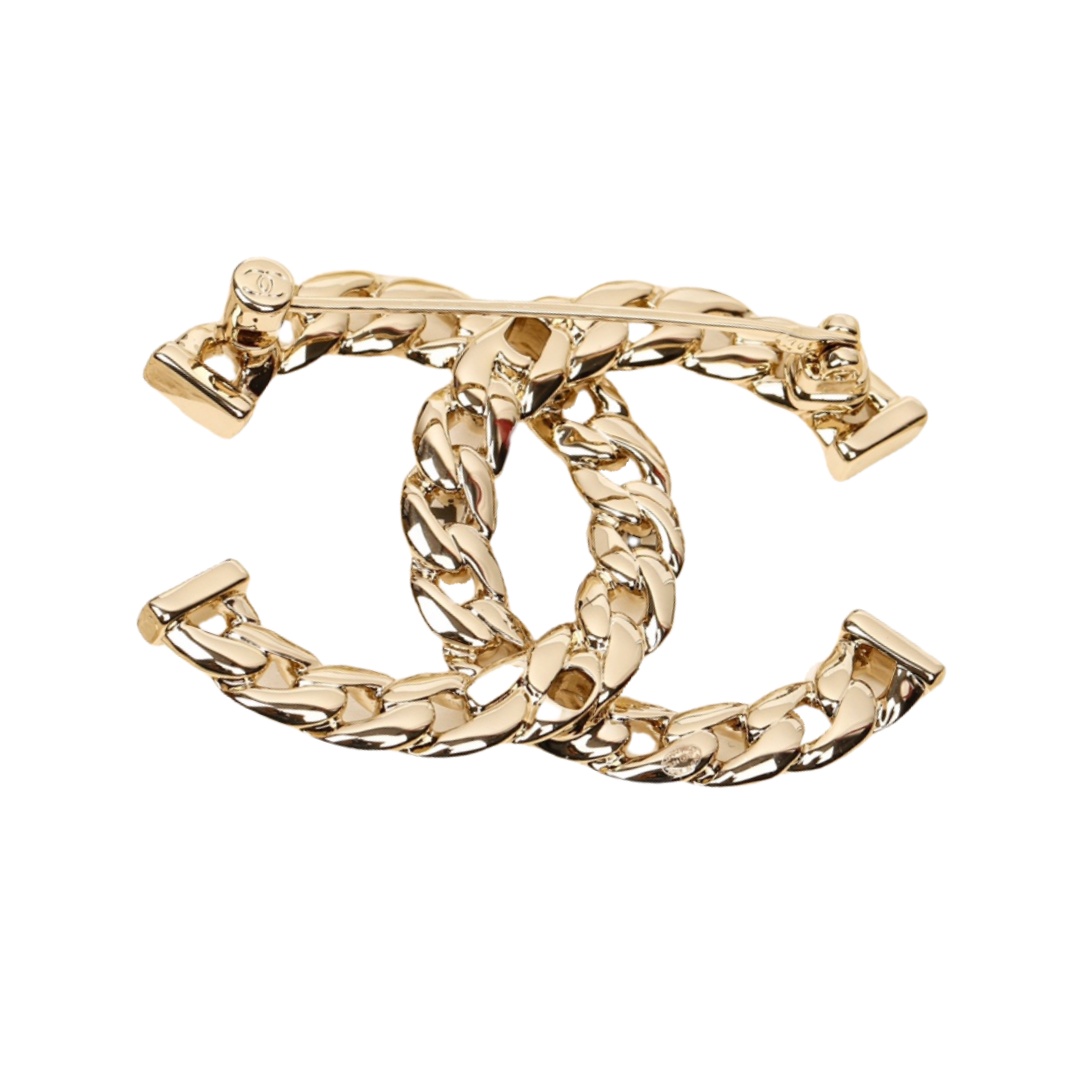 BCB426 24P Chain CC logo brooch pin - ccjewelryacc