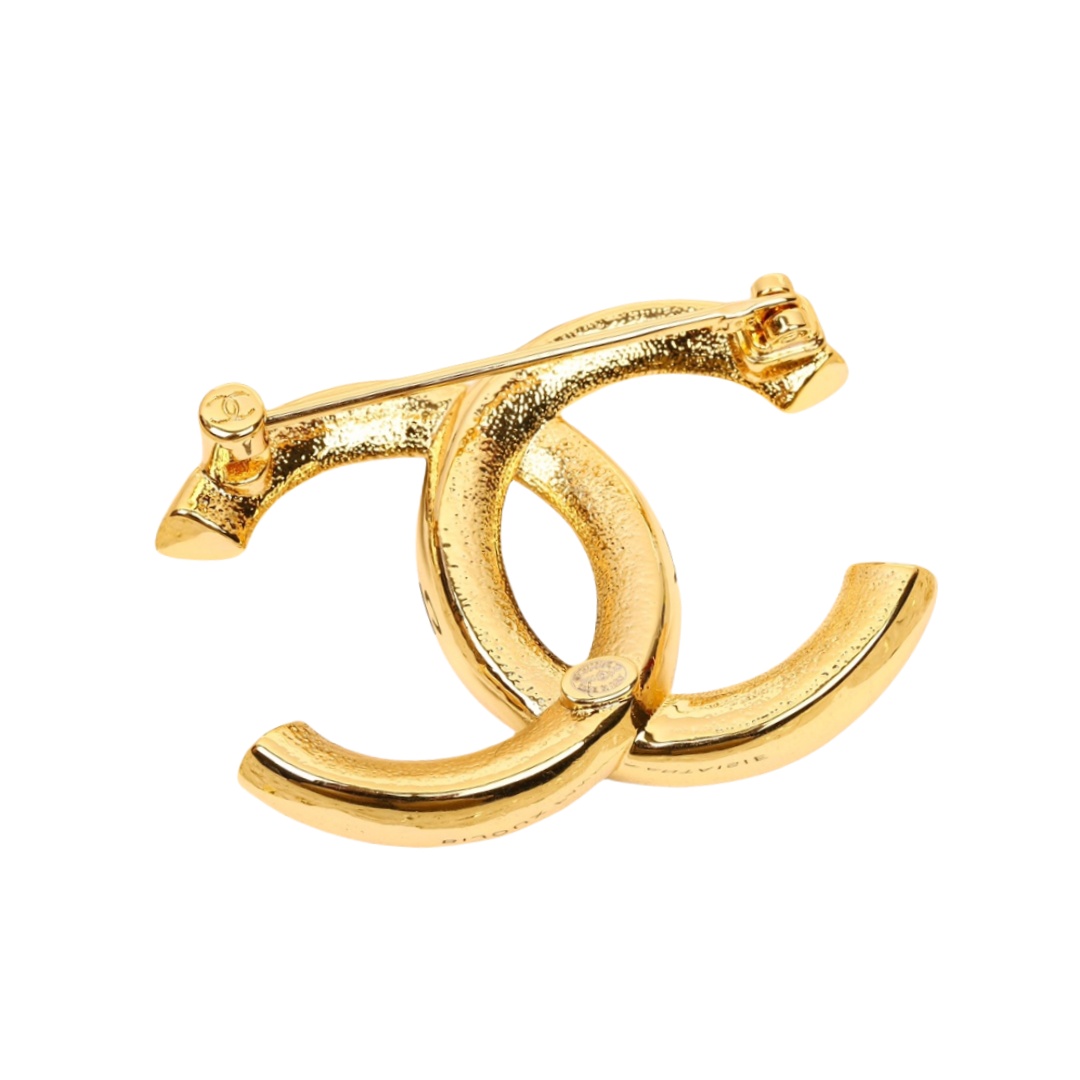BCB302 24P White and black enamel Double C brooch pin - ccfashionjewelry