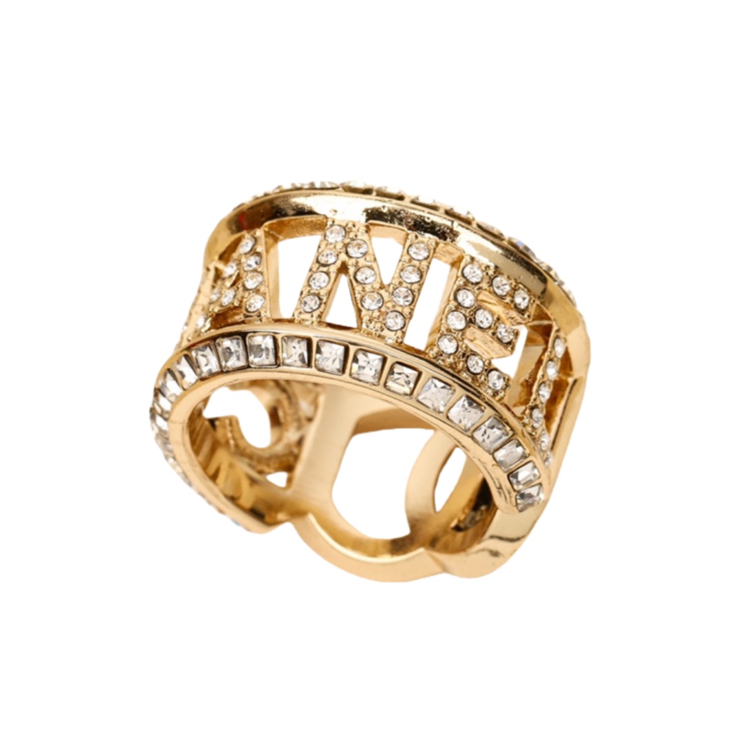 CCR055 Full crystal and CC logo RING - ccjewelryacc