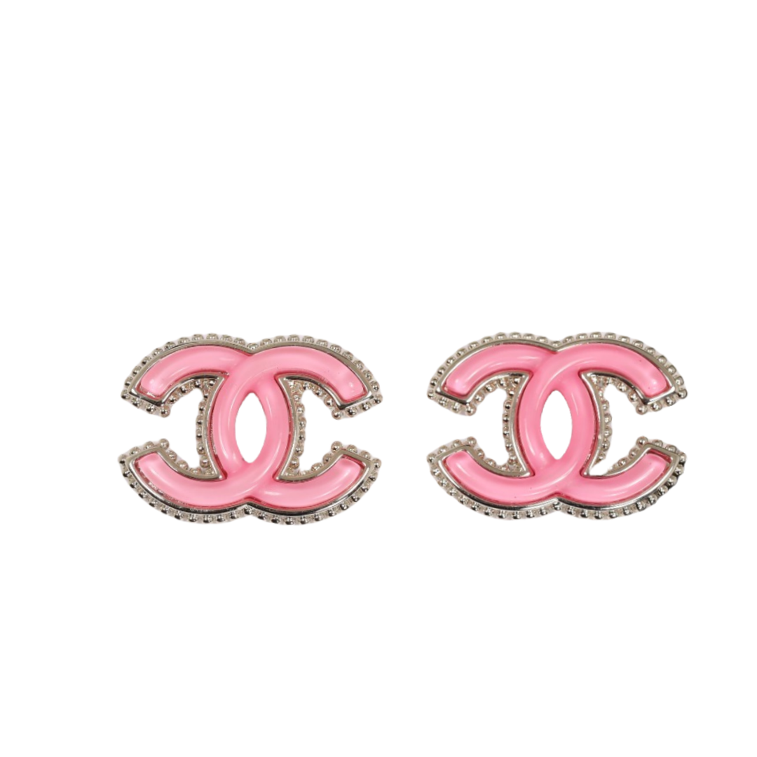 CCE610 Pink CC logo earring - ccjewelryacc