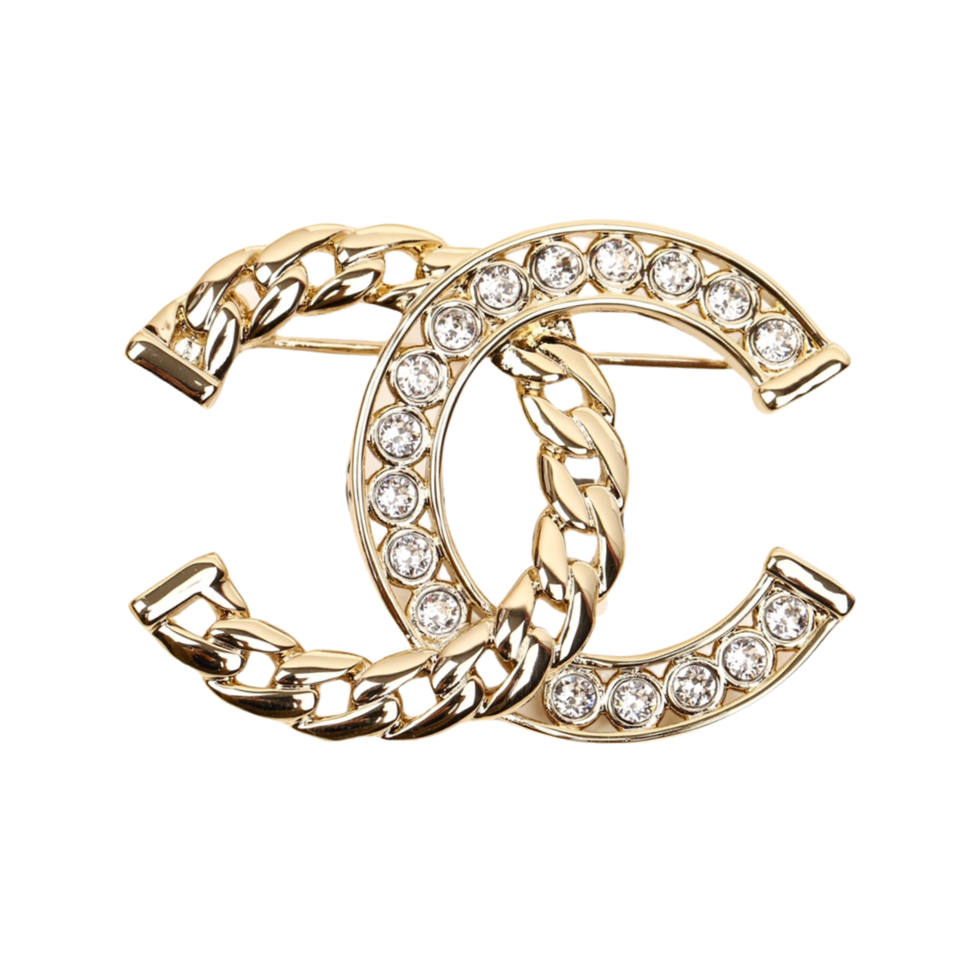 BCB426 24P Chain CC logo brooch pin - ccjewelryacc