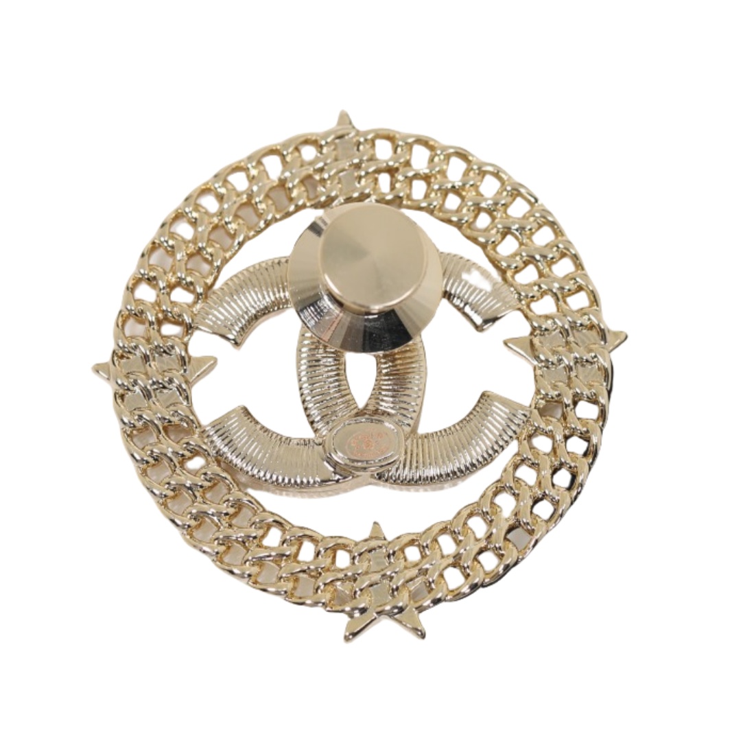 BCB322 Round Hollow-Out star crystal cc brooch pin - ccjewelryacc