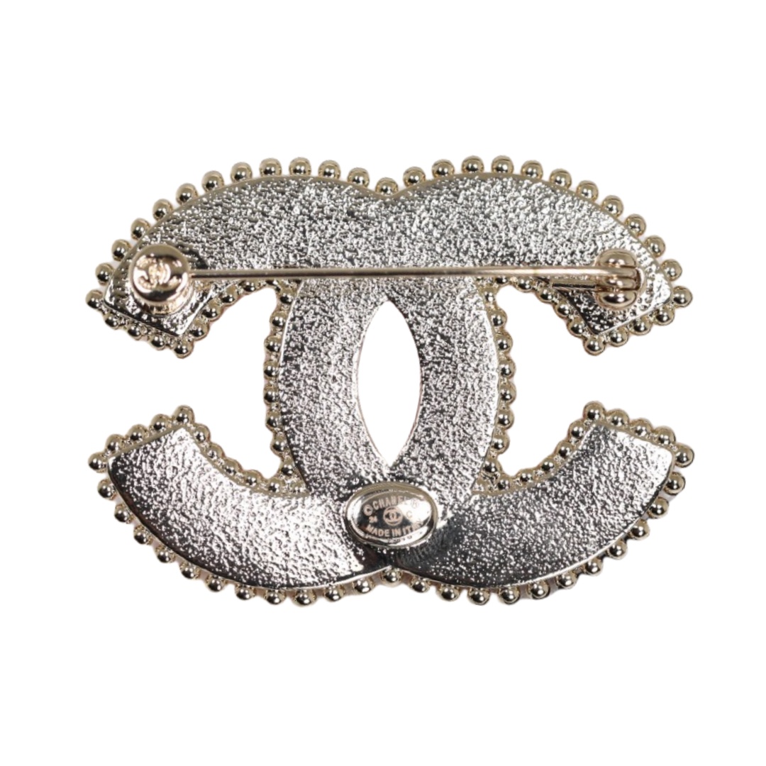 BCB325 24P Pink CC logo brooch pin - ccjewelryacc