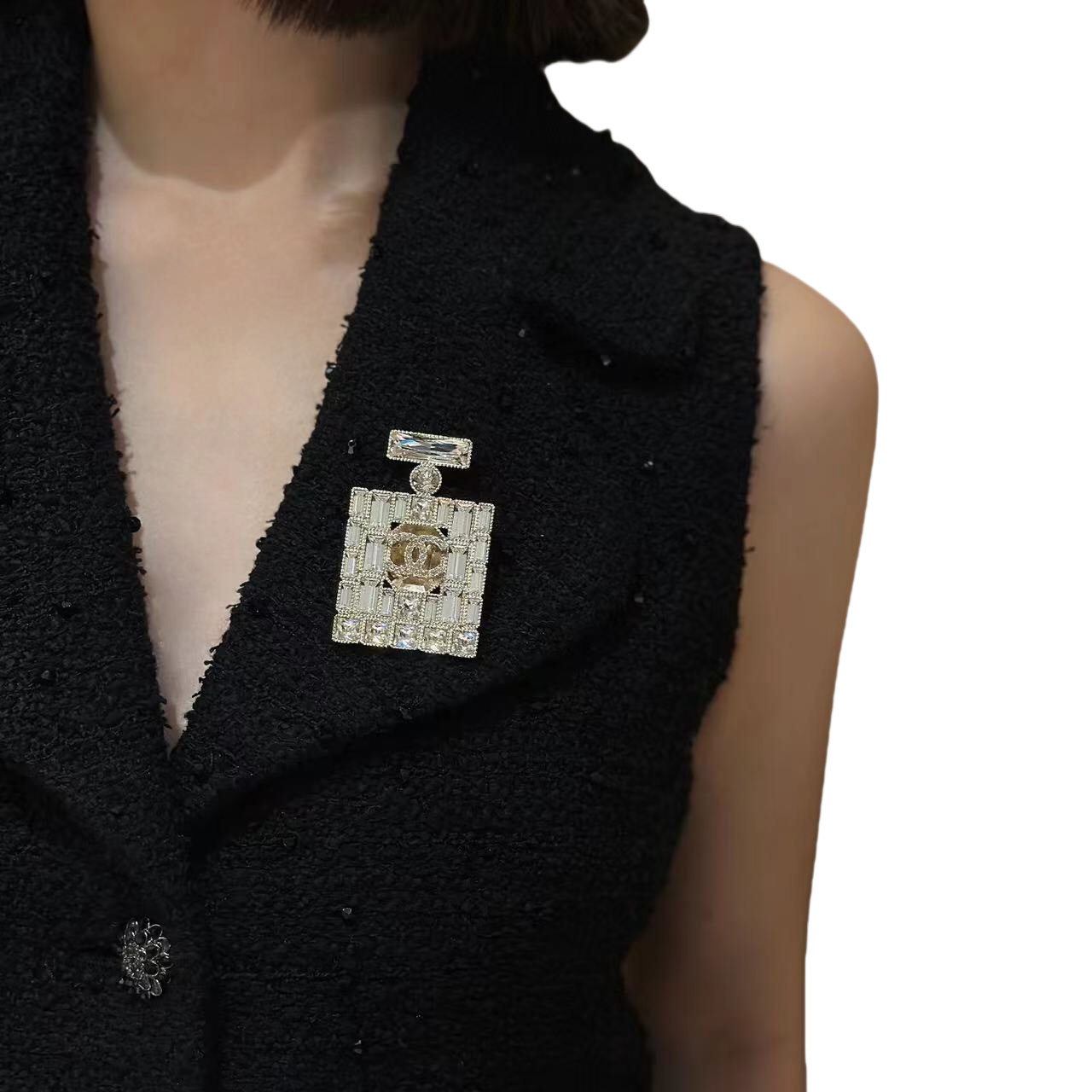 BCB308 CC 24C full diamond perfume bottle brooch - ccjewelryacc