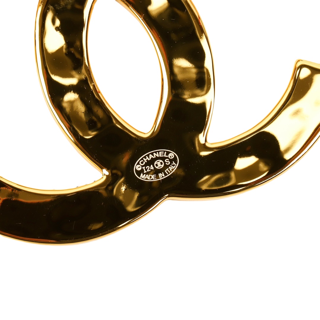 BCB328 24S Coco Black enamel cc logo Brooch Pins - ccjewelryacc