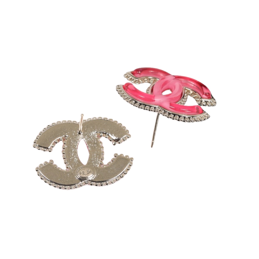 CCE610 Pink CC logo earring - ccjewelryacc