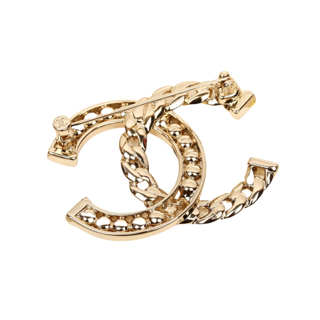 BCB426 24P Chain CC logo brooch pin - ccjewelryacc