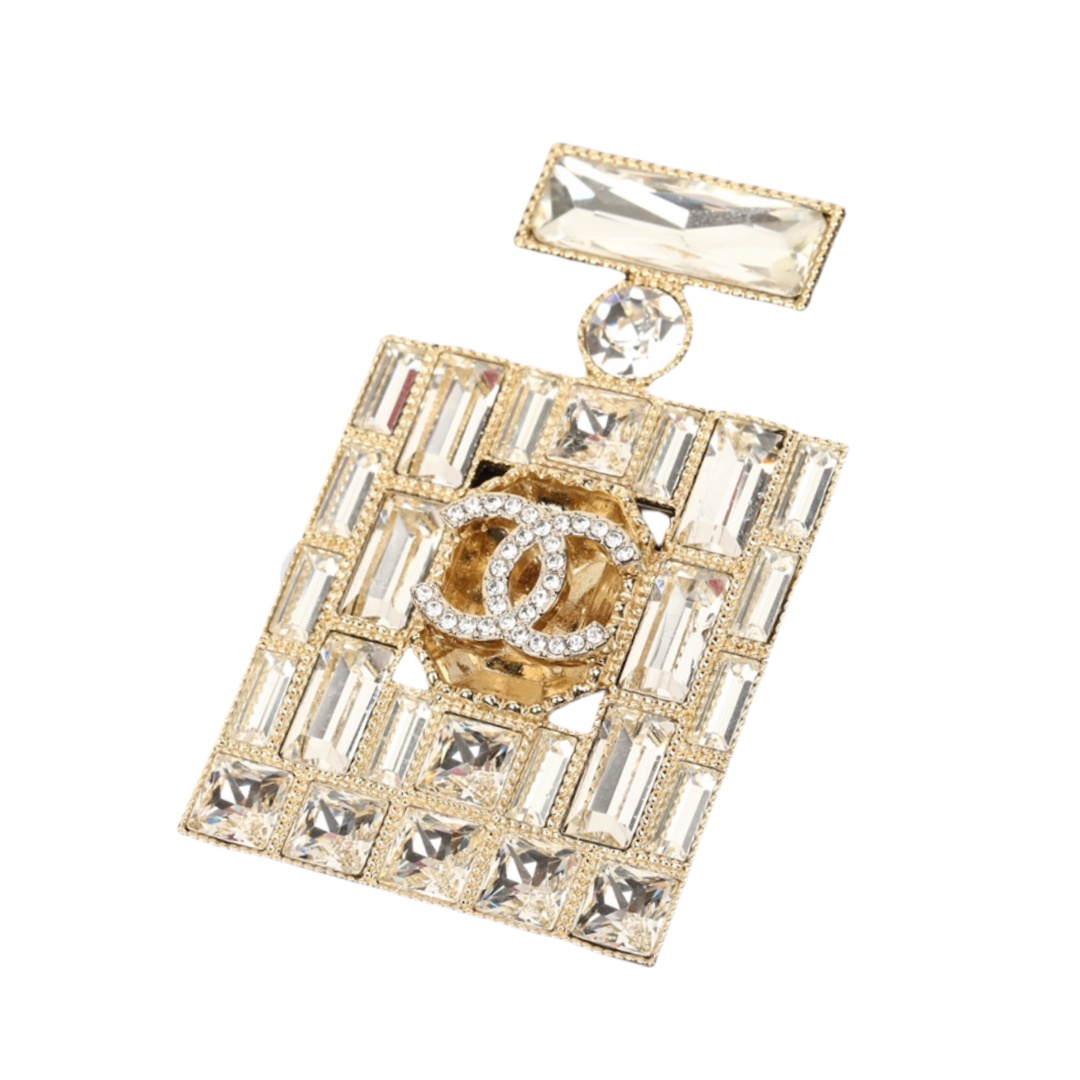 BCB308 CC 24C full diamond perfume bottle brooch - ccfashionjewelry