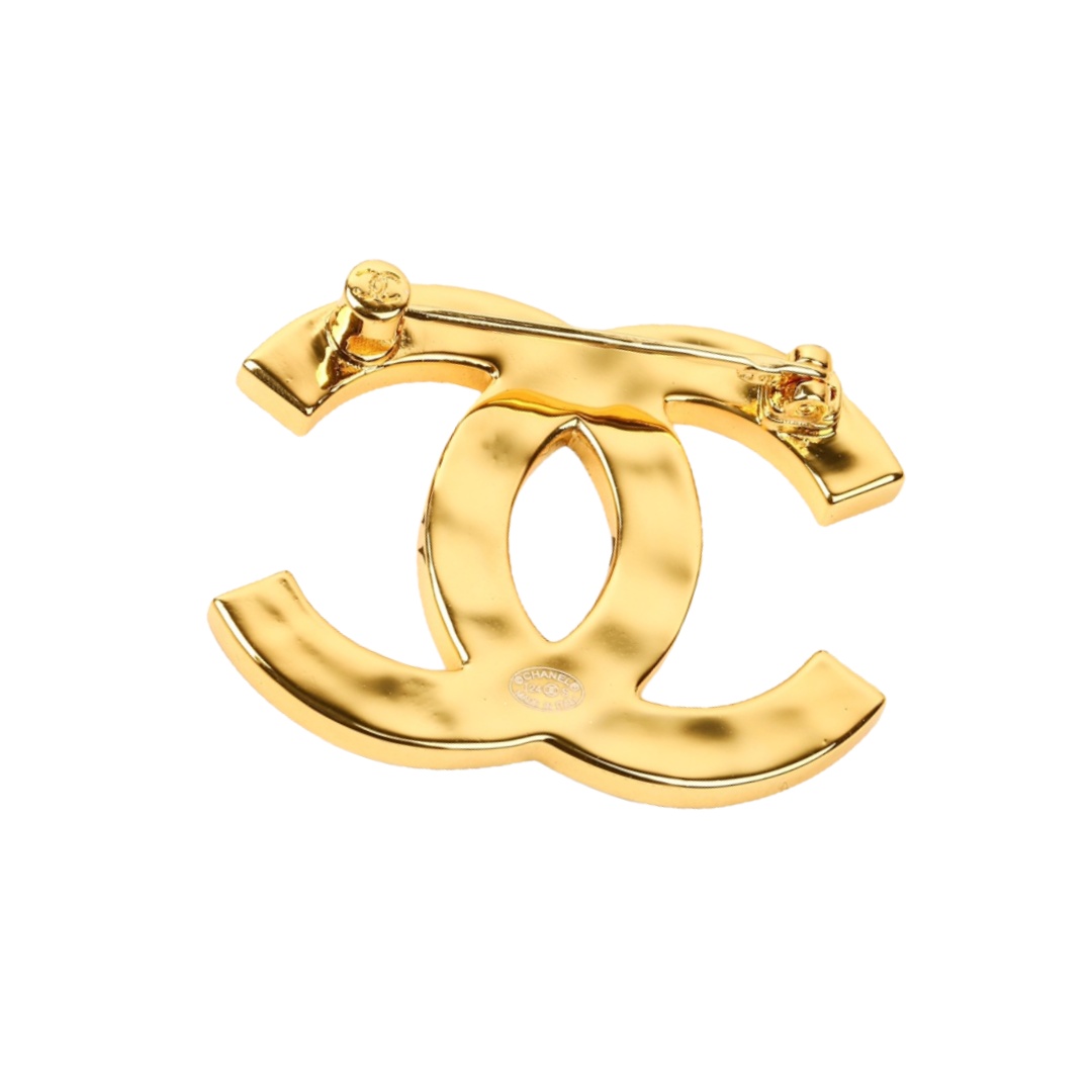 BCB328 24S Coco Black enamel cc logo Brooch Pins - ccjewelryacc