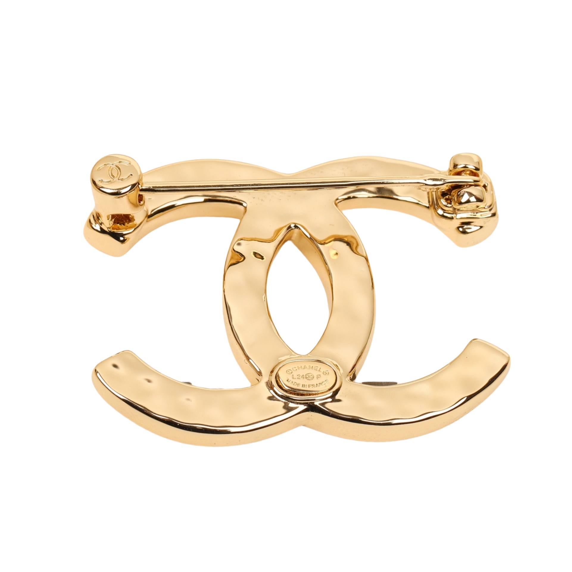 BCB311 24p Metal crysatl  CC logo brooch pin - ccjewelryacc