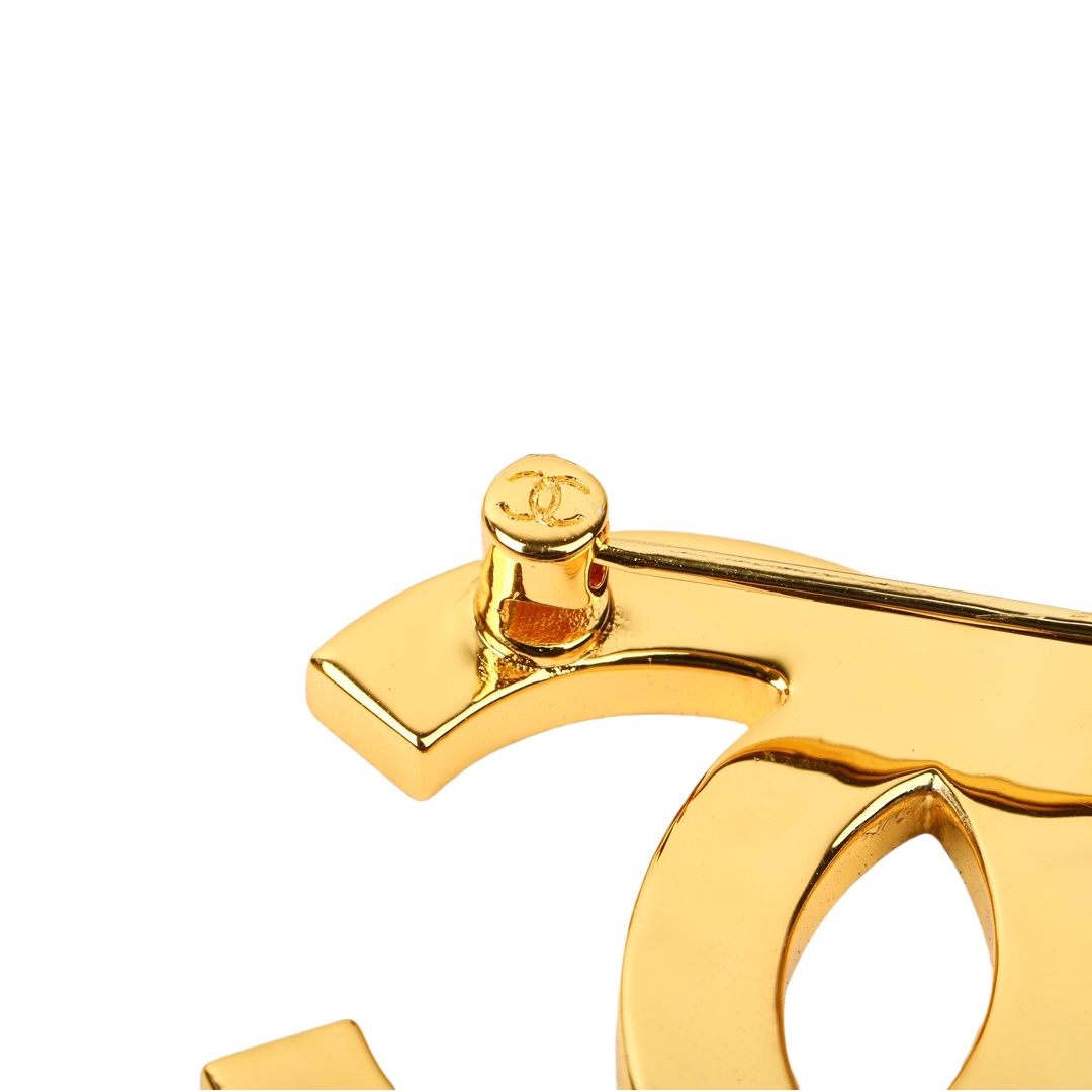 BCB328 24S Coco Black enamel cc logo Brooch Pins - ccjewelryacc