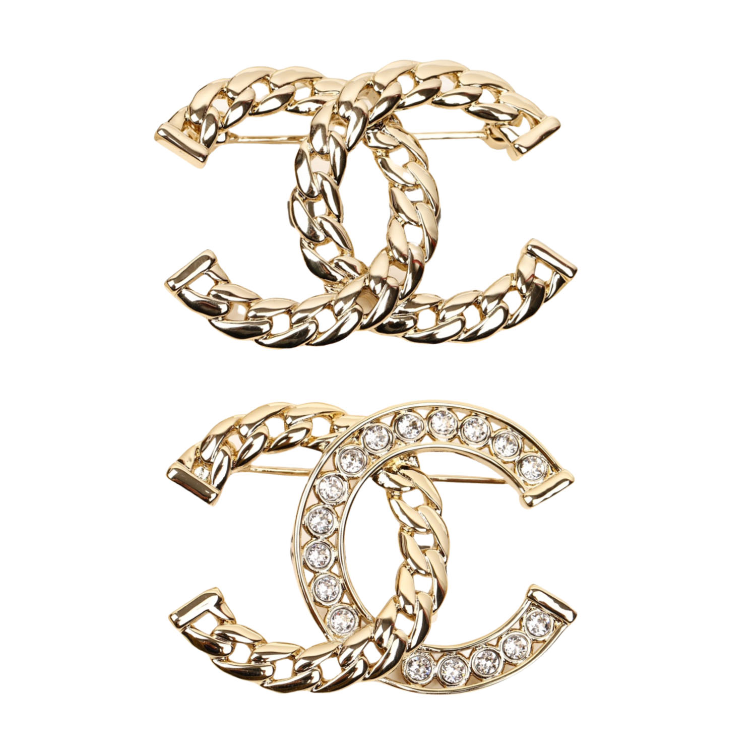BCB426 24P Chain CC logo brooch pin - ccjewelryacc