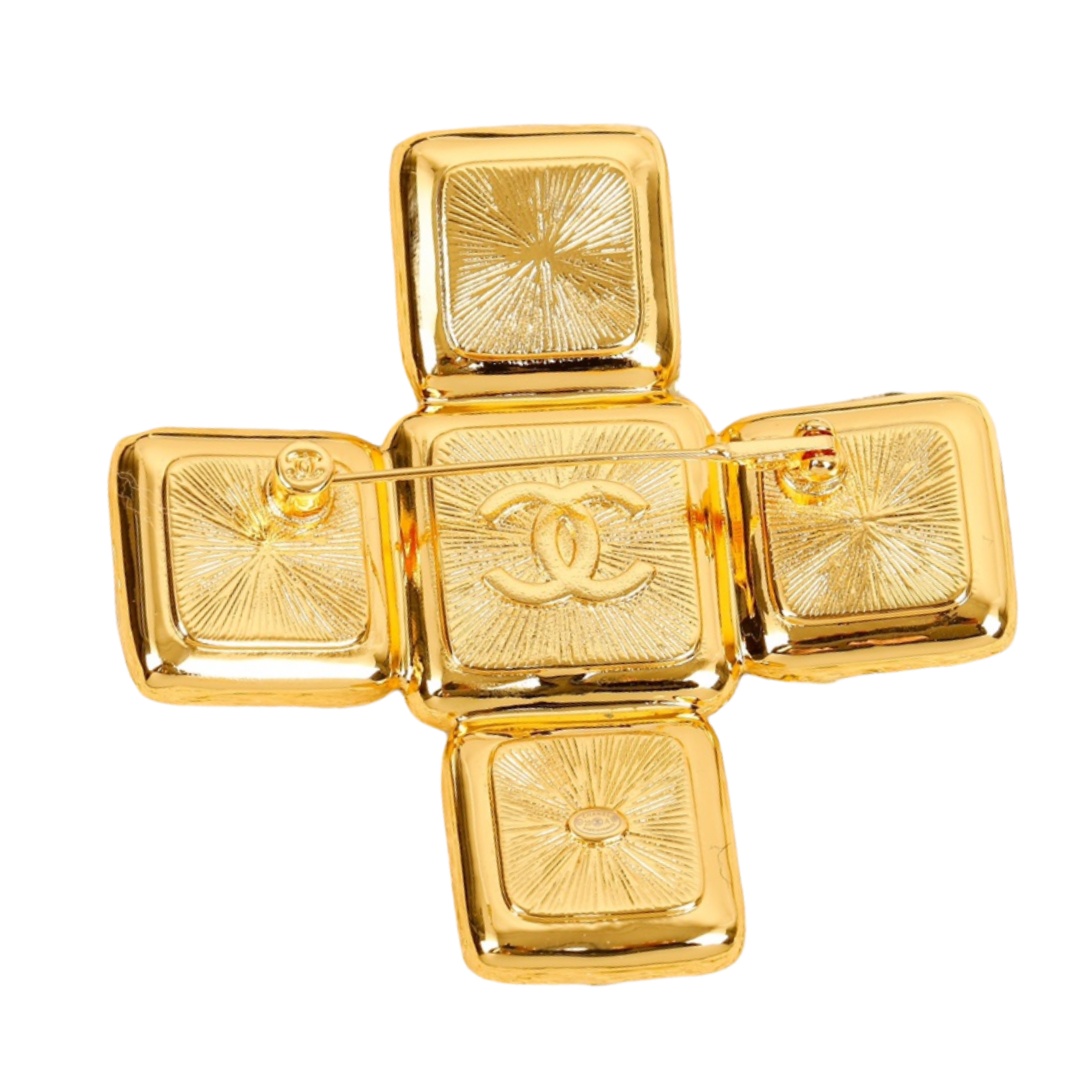 BCB327 20A Vintage Baroco style cross Coco Brooch Pins - ccfashionjewelry