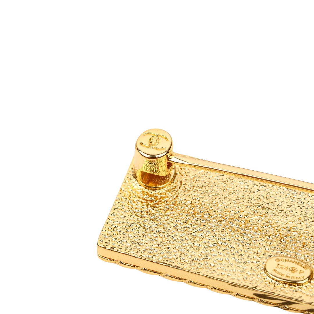 BCB306 Square Denim C H A N E L Letter brooch pin - ccjewelryacc