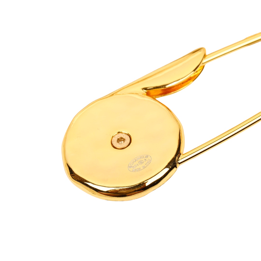 BCB462 Pearl button safety pin brooch pin - ccjewelryacc