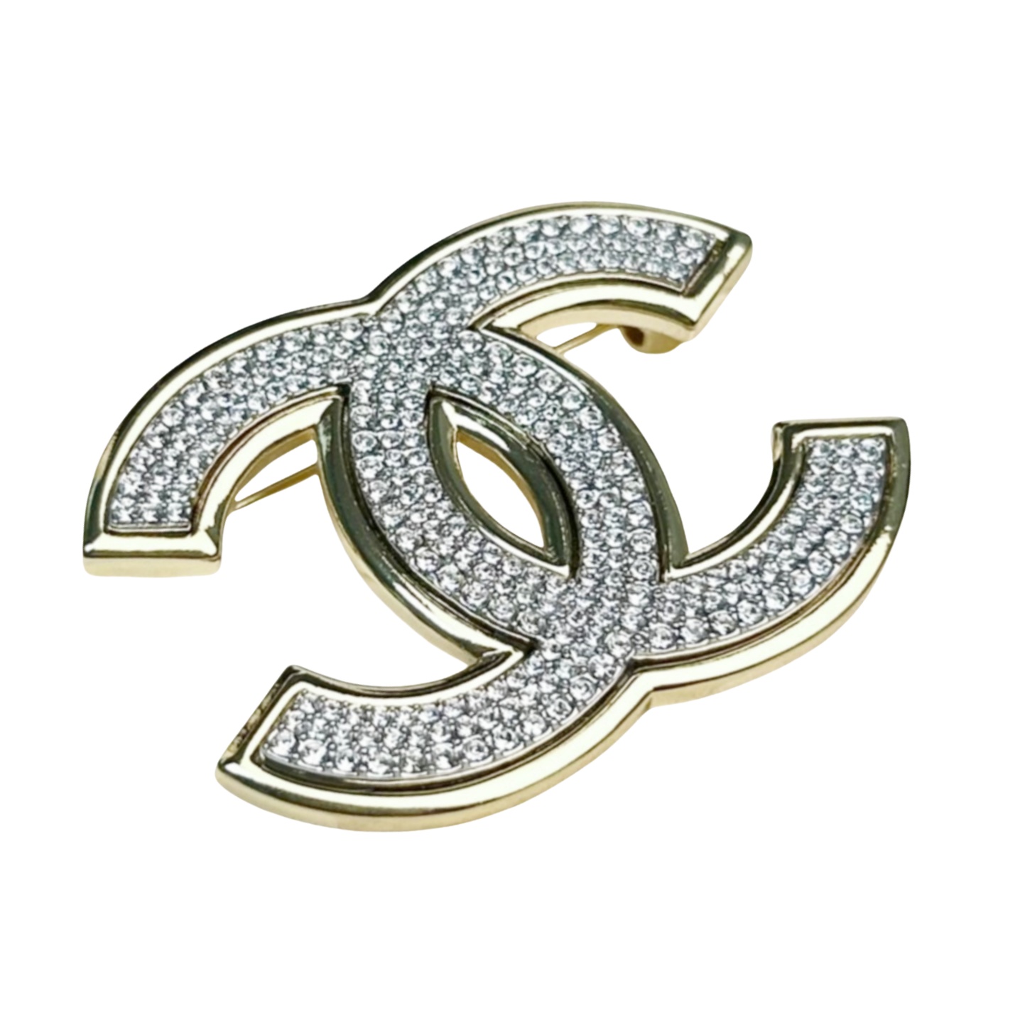 BCB342 Women's Full crystal CC brooch pin in metal - ccfashionjewelry