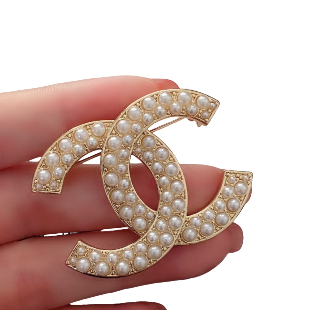 BCB152 pearl cc brooch - ccjewelryacc
