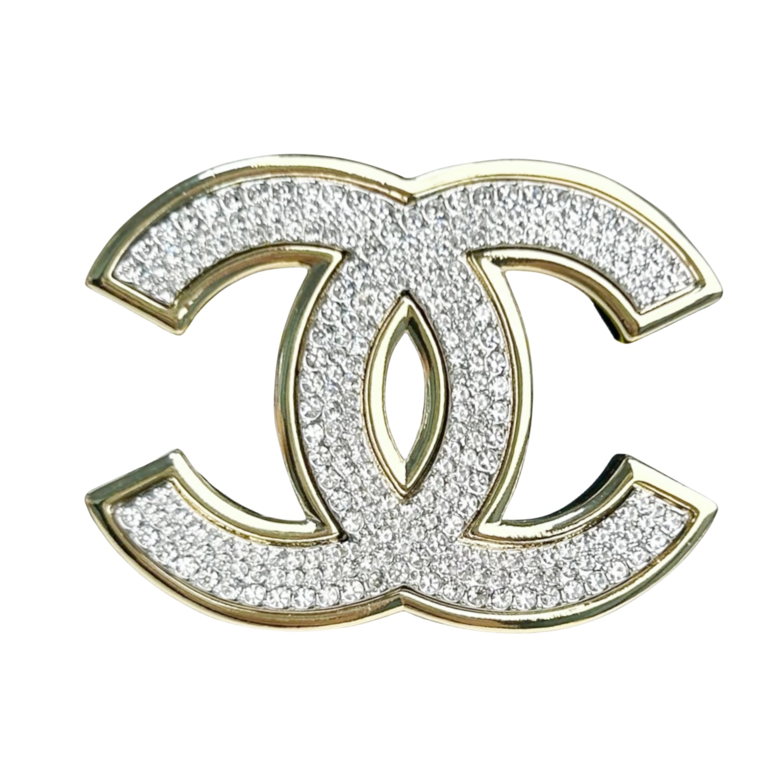 BCB342 Women's Full crystal CC brooch pin in metal - ccfashionjewelry