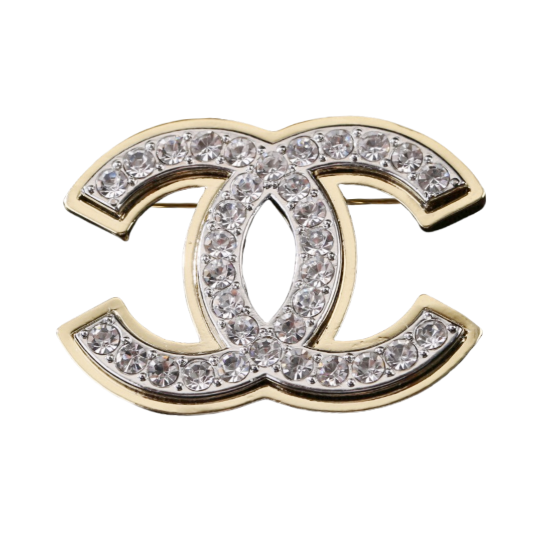 BCB377 Full crystal cc brooch - ccjewelryacc