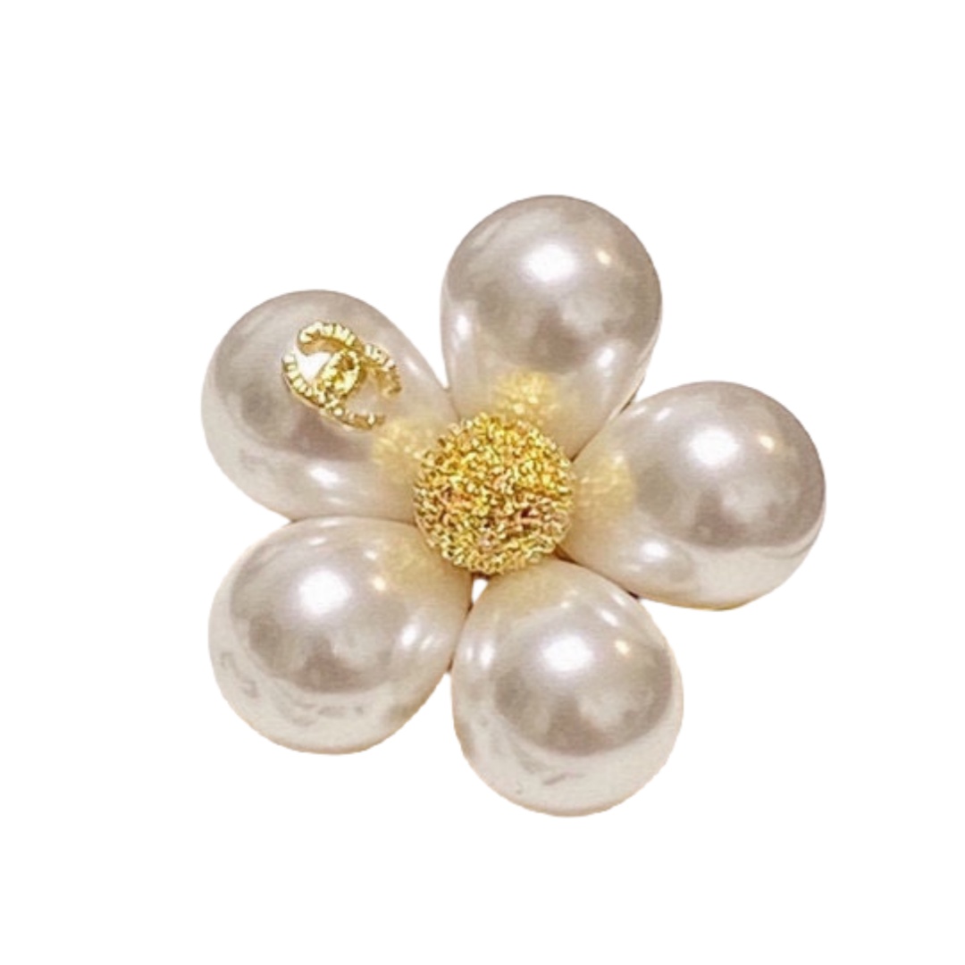 BCB390 CC pearl flower pin brooch - ccjewelryacc