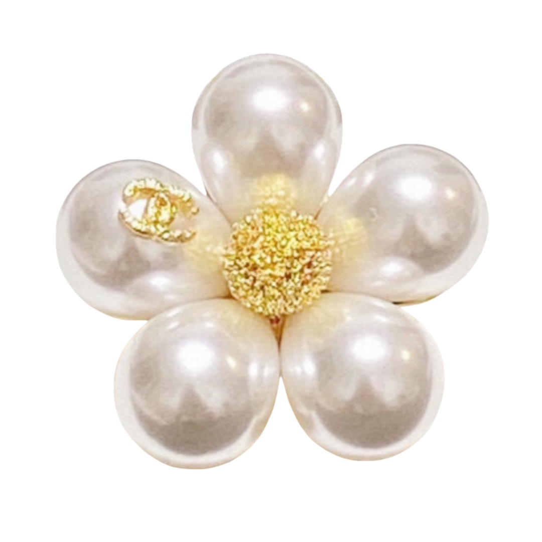 BCB390 CC pearl flower pin brooch - ccjewelryacc