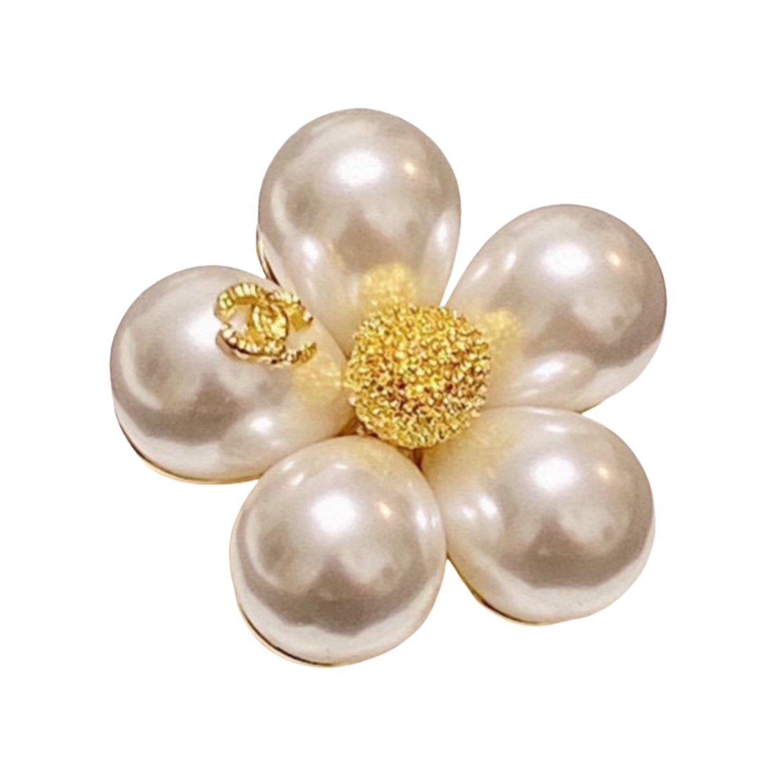 BCB390 CC pearl flower pin brooch - ccjewelryacc