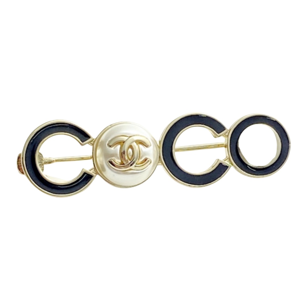 BCB356 24 COCO Enamel pearl brooch pin - ccjewelryacc