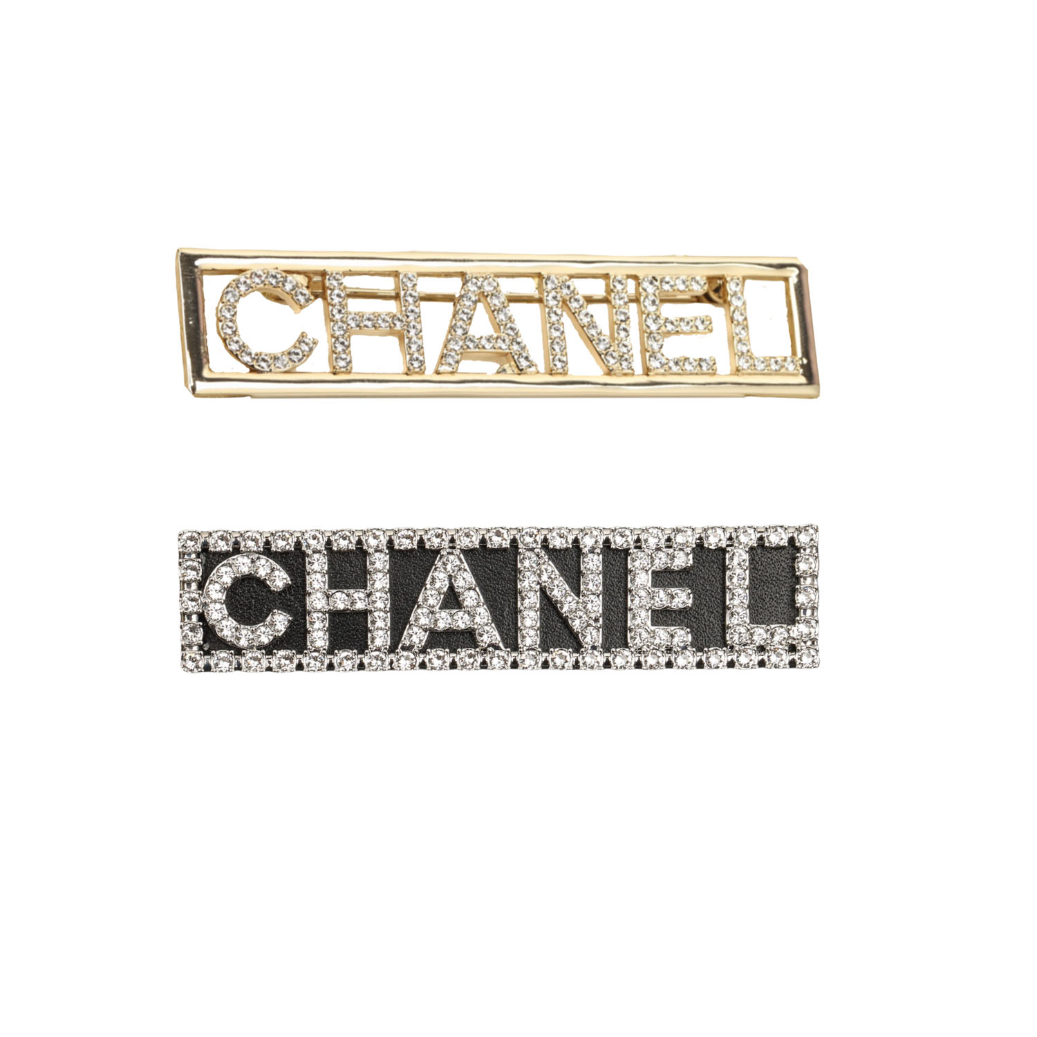 BCB418 23S rectangle Swarovski crystal letter brooch pin - ccfashionjewelry