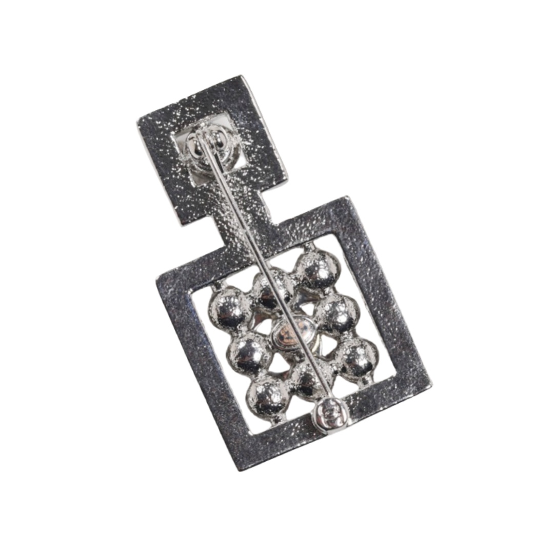 BCB387 CC White Pearl crystal perfume bottle brooch pin - ccjewelryacc