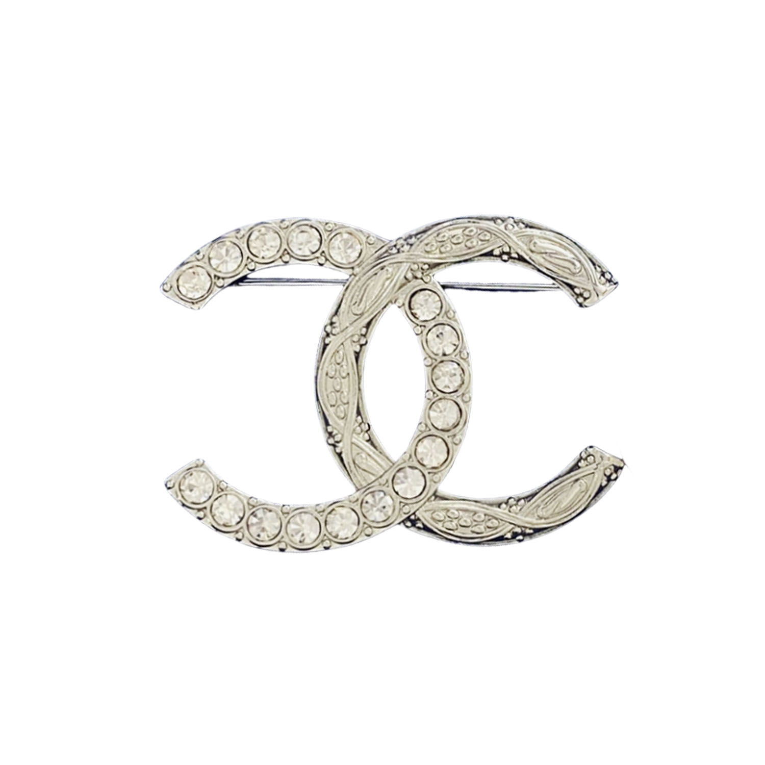 BCB383 24A Métiers d’art Collection Metal Swarovski crystal CC brooch pin - ccfashionjewelry