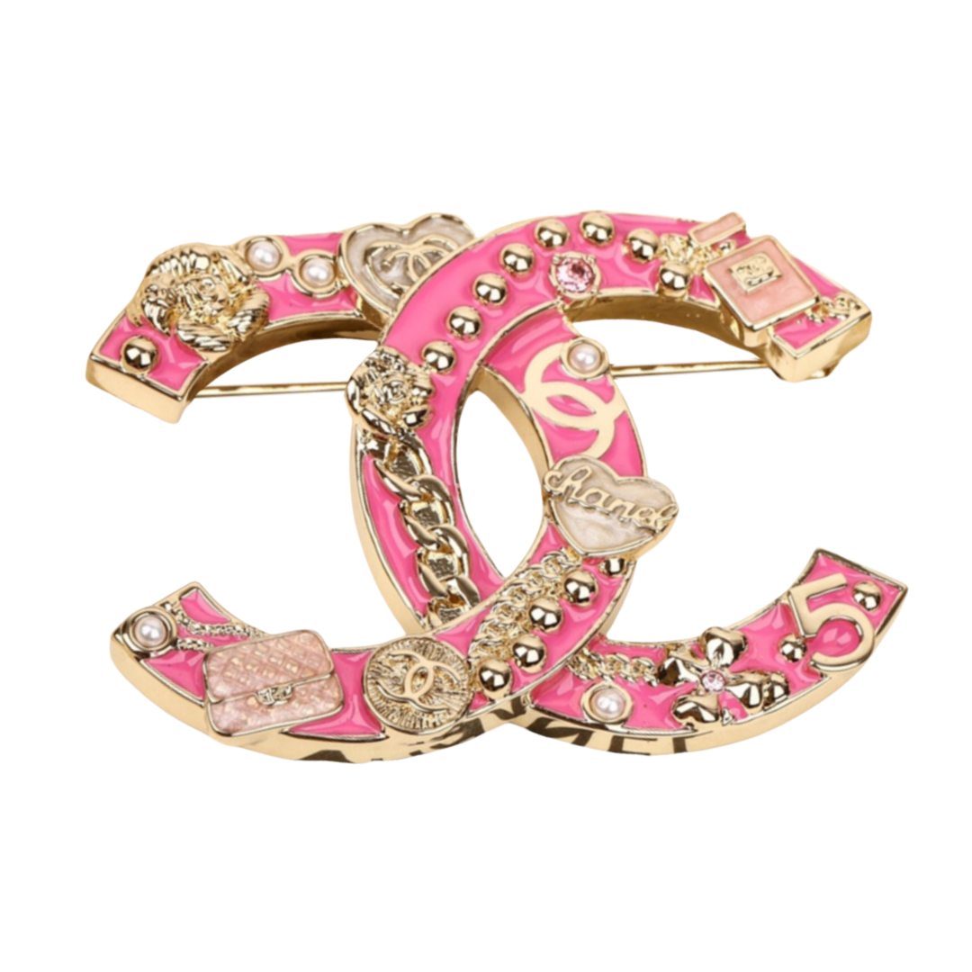 BCB349 Enamel CC brooch - ccjewelryacc
