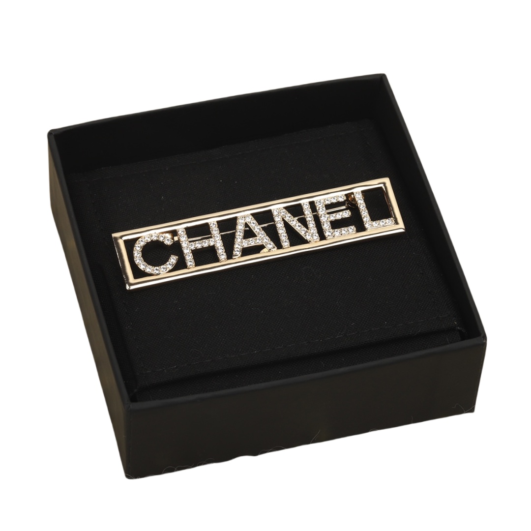 BCB418 23S rectangle Swarovski crystal letter brooch pin - ccjewelryacc