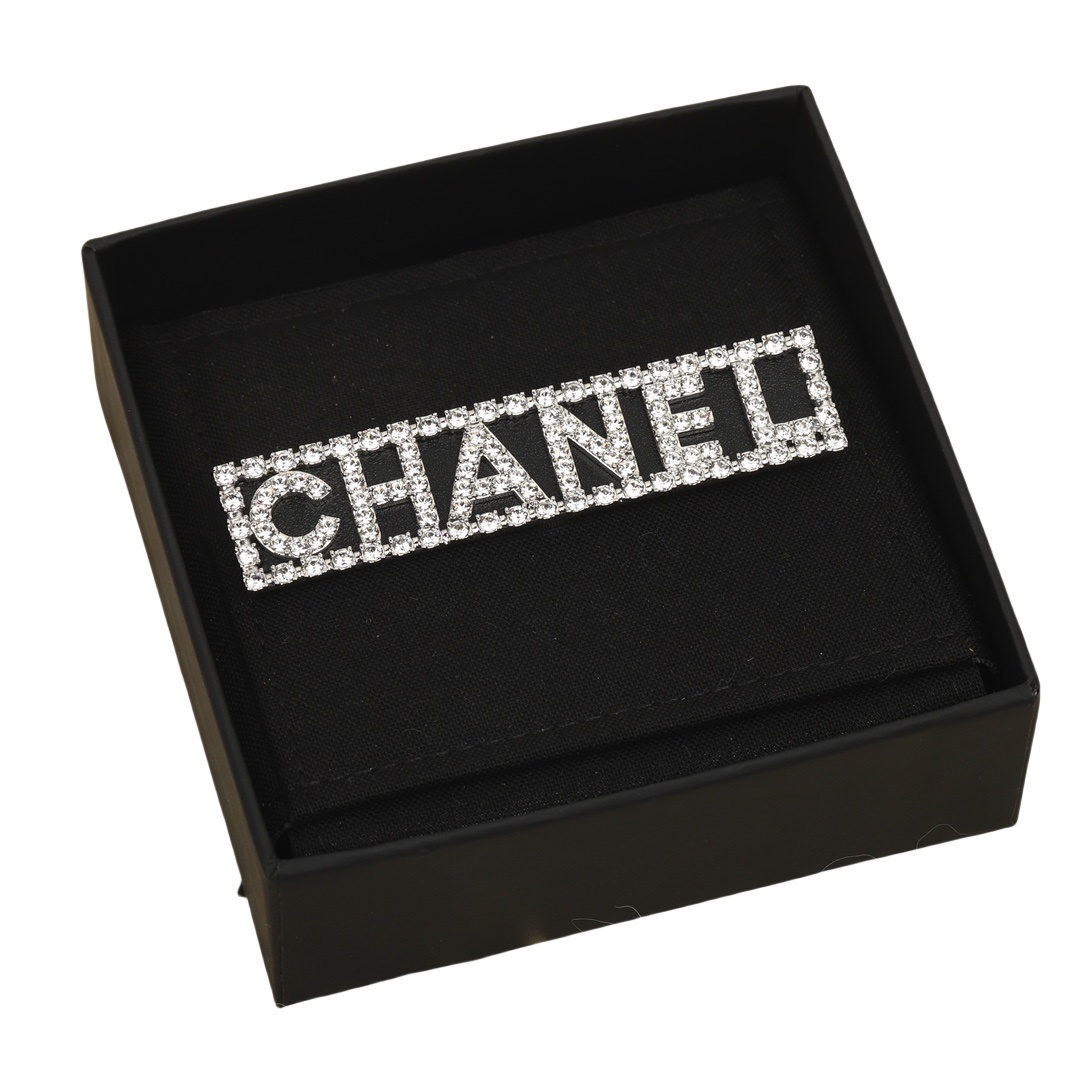 BCB418 23S rectangle Swarovski crystal letter brooch pin - ccjewelryacc