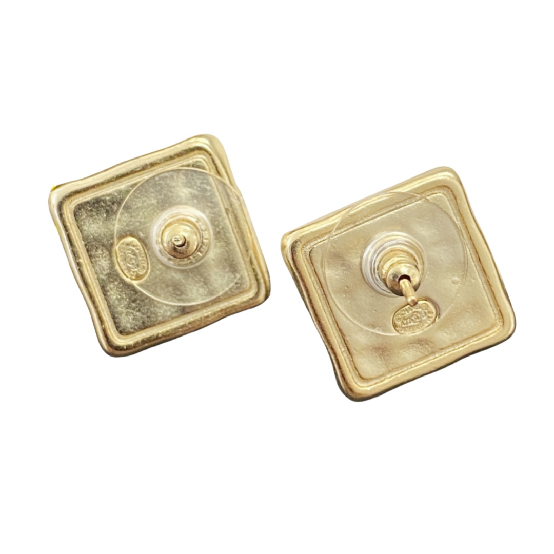 BCB412 Glaze enamel pearl Swarovski crystal with cc logo brooch pin - ccjewelryacc