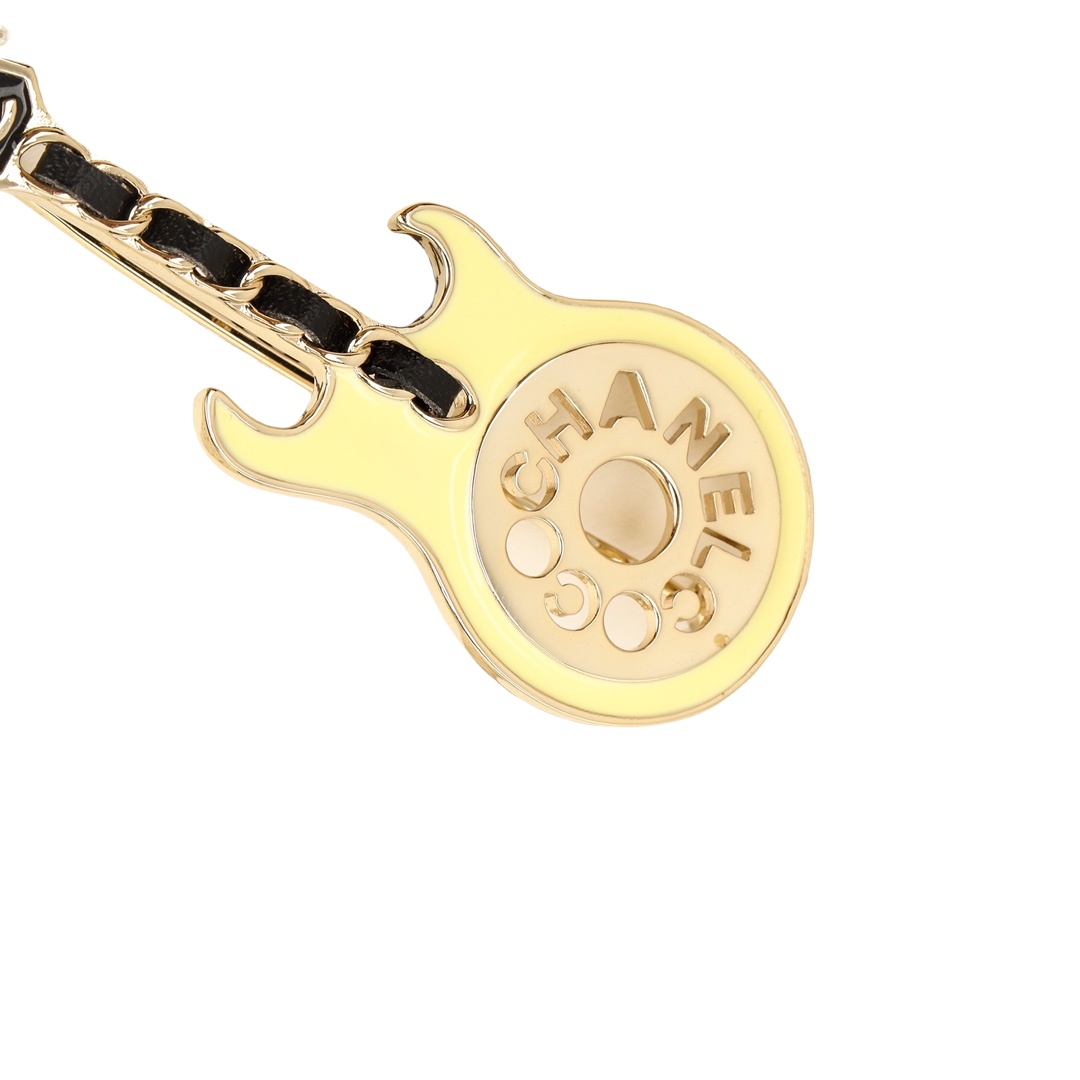 BCB423 Metal leather enamel Guitar brooch pin - ccjewelryacc