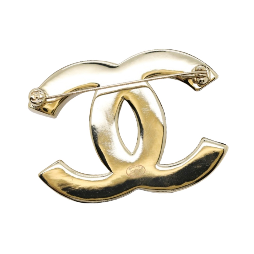 BCB280 Metal marbling CC logo brooch pin - ccjewelryacc