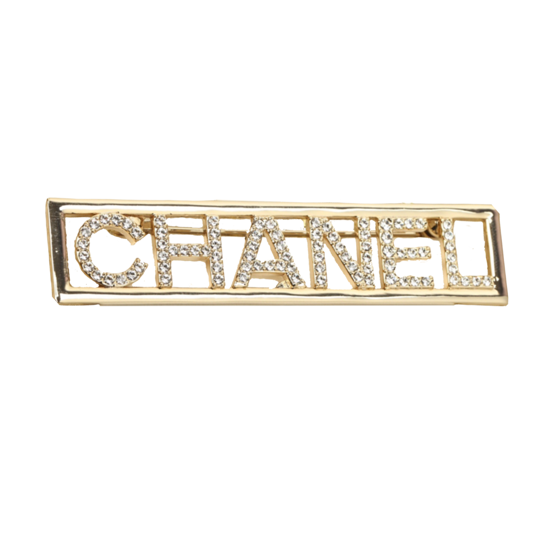 BCB418 23S rectangle Swarovski crystal letter brooch pin - ccfashionjewelry