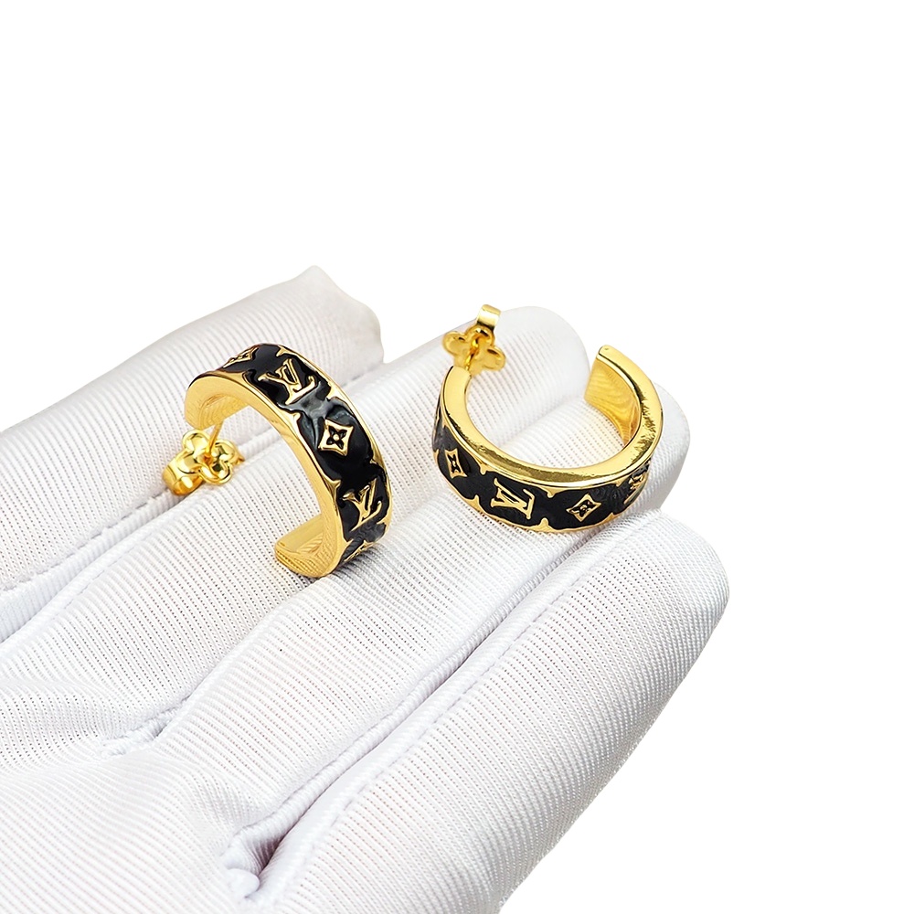 LVE062 Metal Nanogram Enamel Earrings - ccjewelryacc
