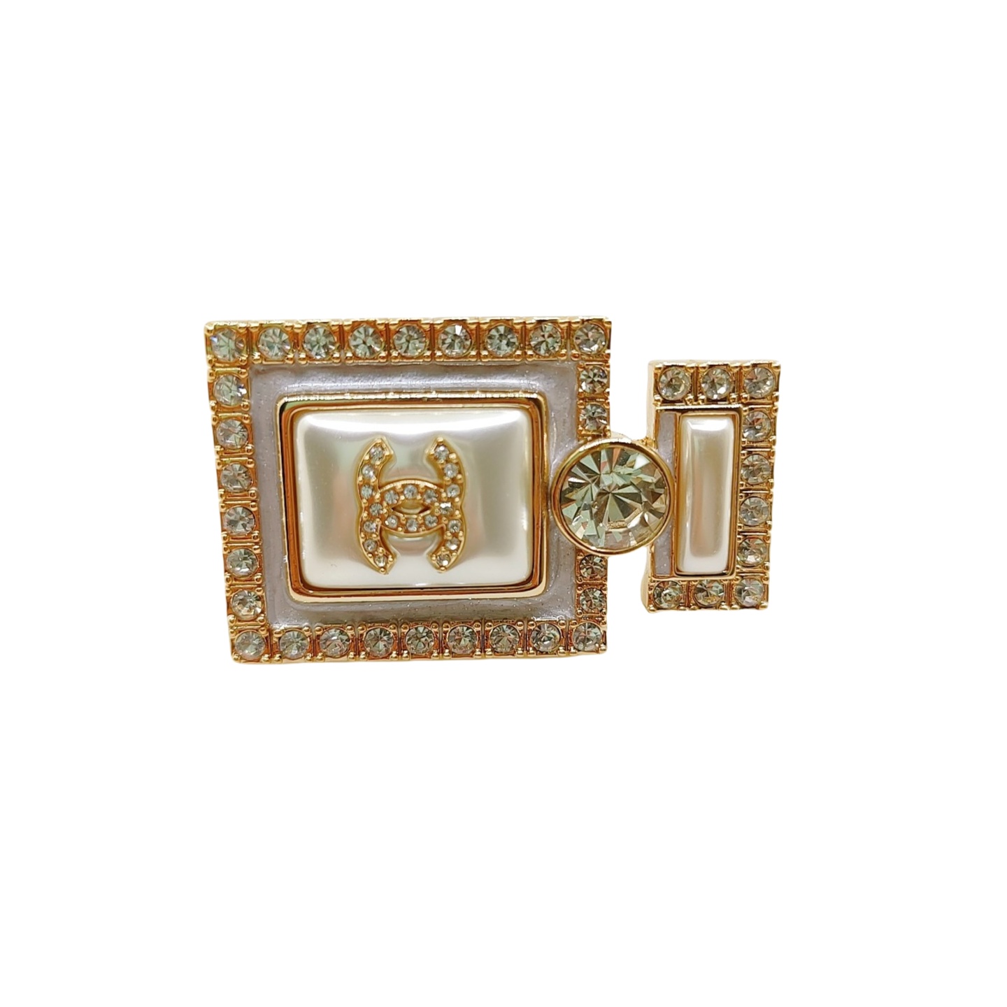 BCB424 Crystal Resin perfume bottle with cc logo brooch pin - ccjewelryacc