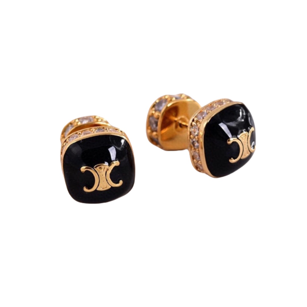 CLE080 Ciline Act de Triomphe enamel Iconic stud earring - ccjewelryacc