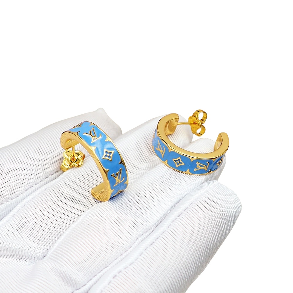 LVE062 Metal Nanogram Enamel Earrings - ccjewelryacc