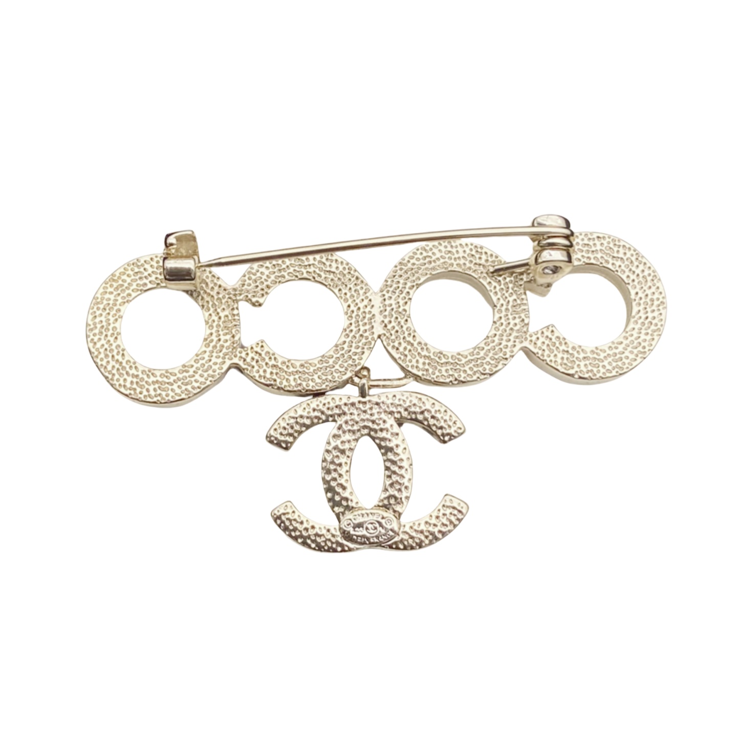 BCB243 Metal pearl COCO and pendant cc logo brooch pin - ccfashionjewelry