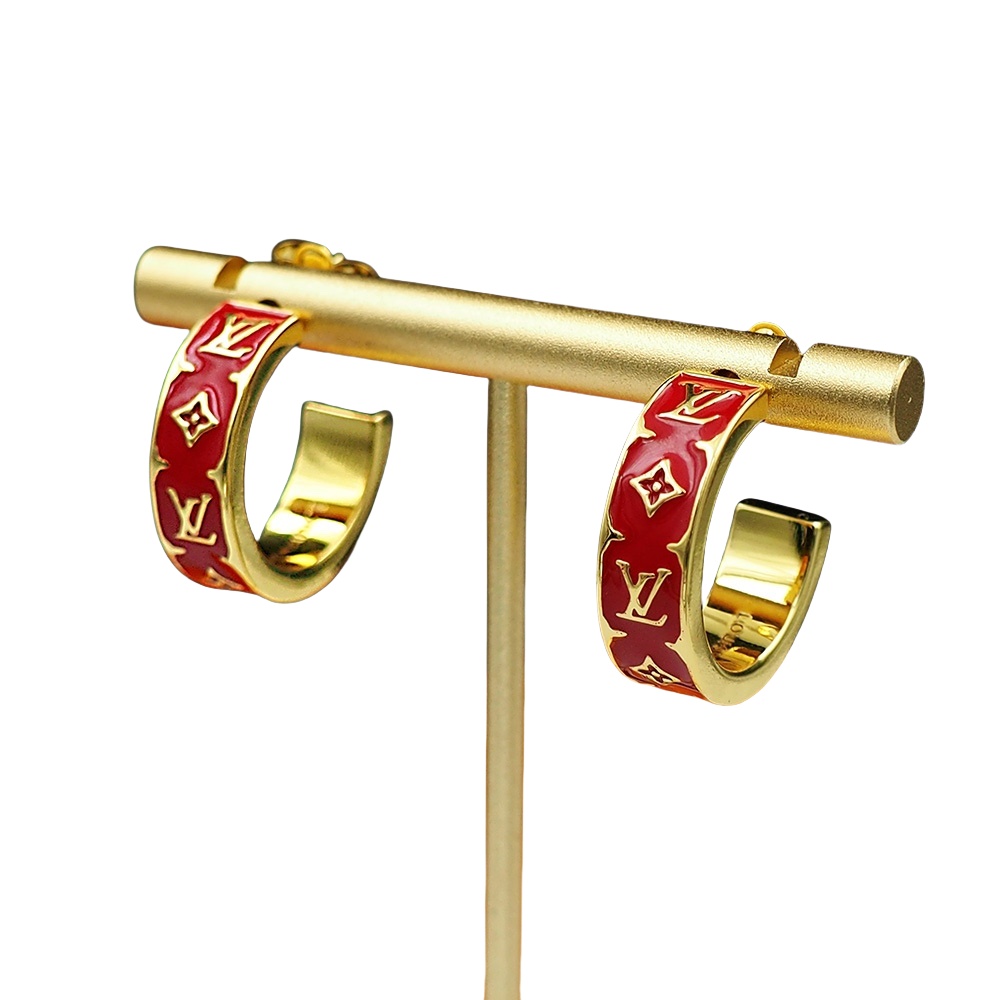 LVE062 Metal Nanogram Enamel Earrings - ccjewelryacc