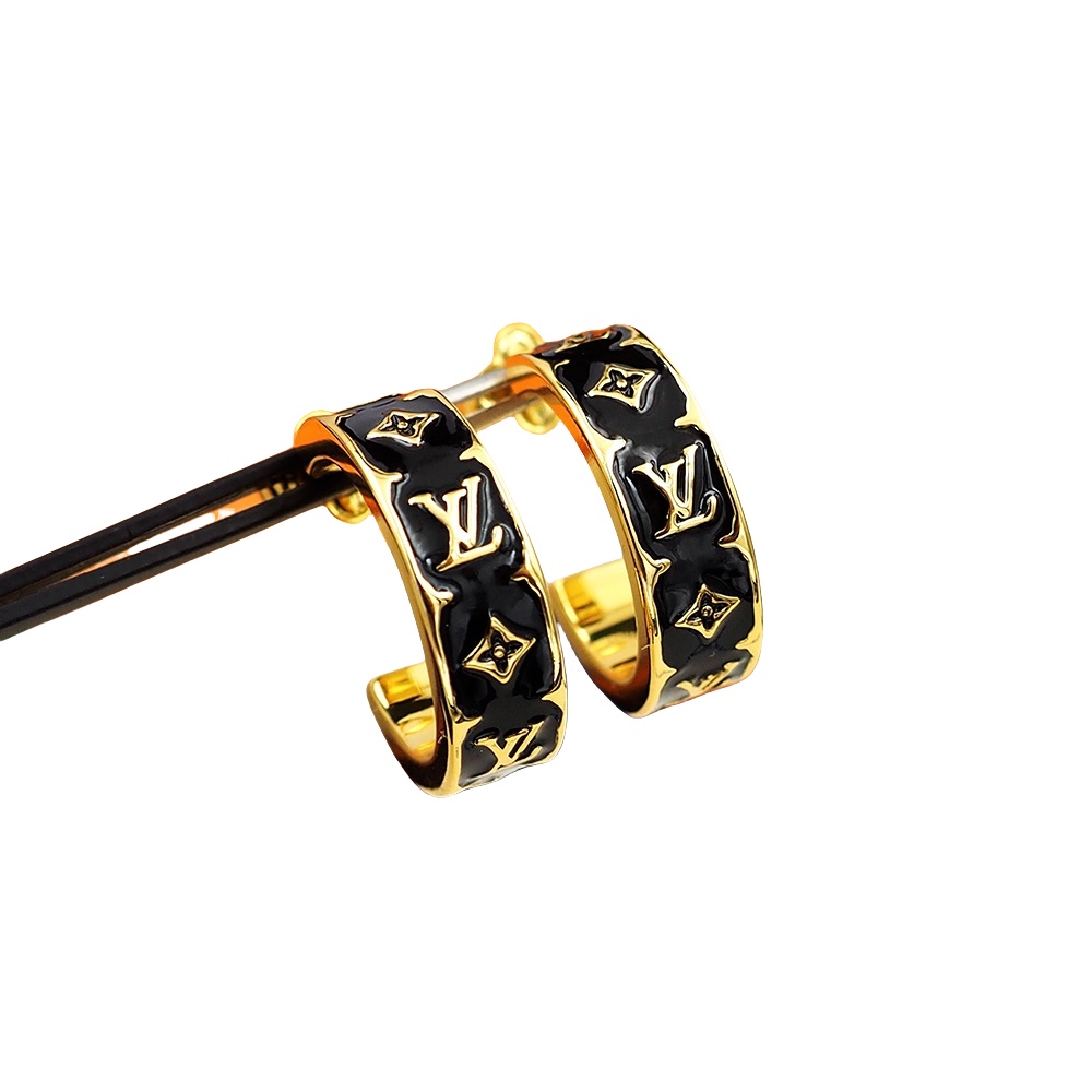 LVE062 Metal Nanogram Enamel Earrings - ccjewelryacc