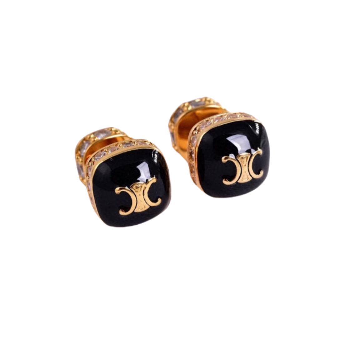 CLE080 Ciline Act de Triomphe enamel Iconic stud earring - ccjewelryacc