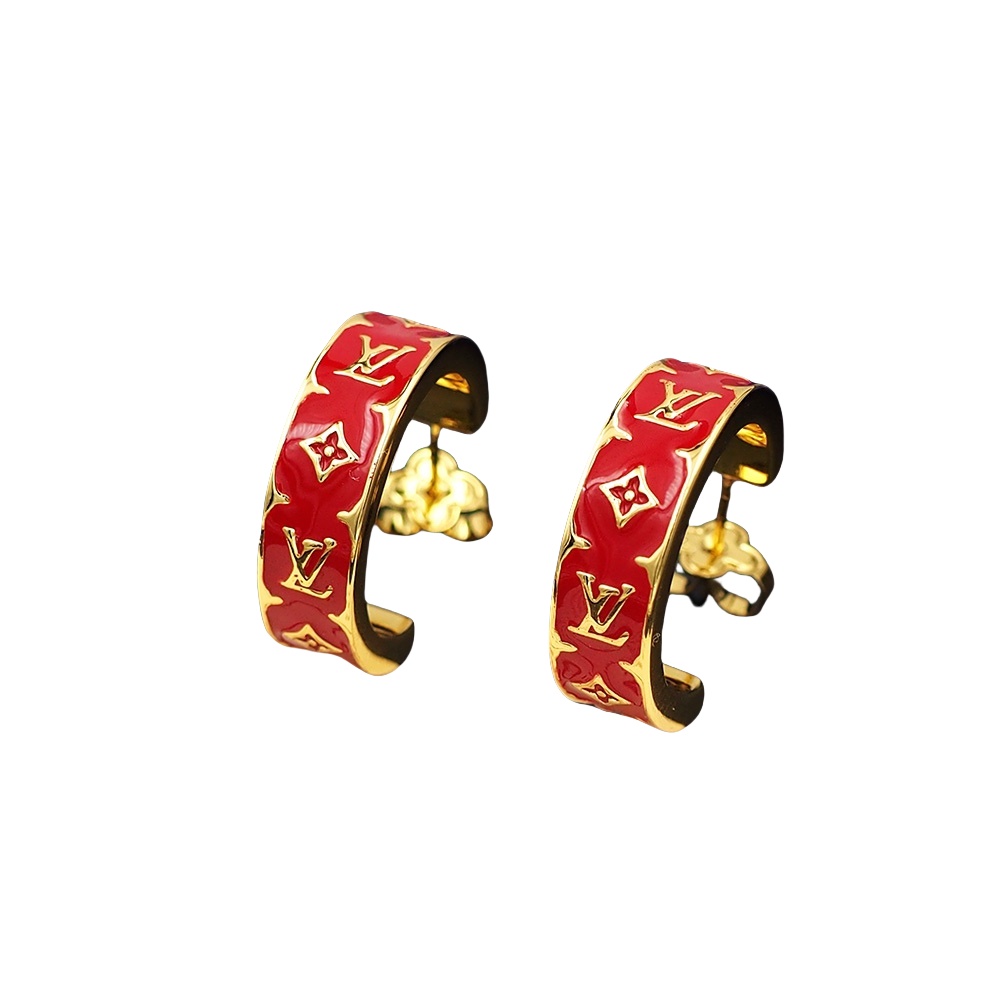 LVE062 Metal Nanogram Enamel Earrings - ccjewelryacc