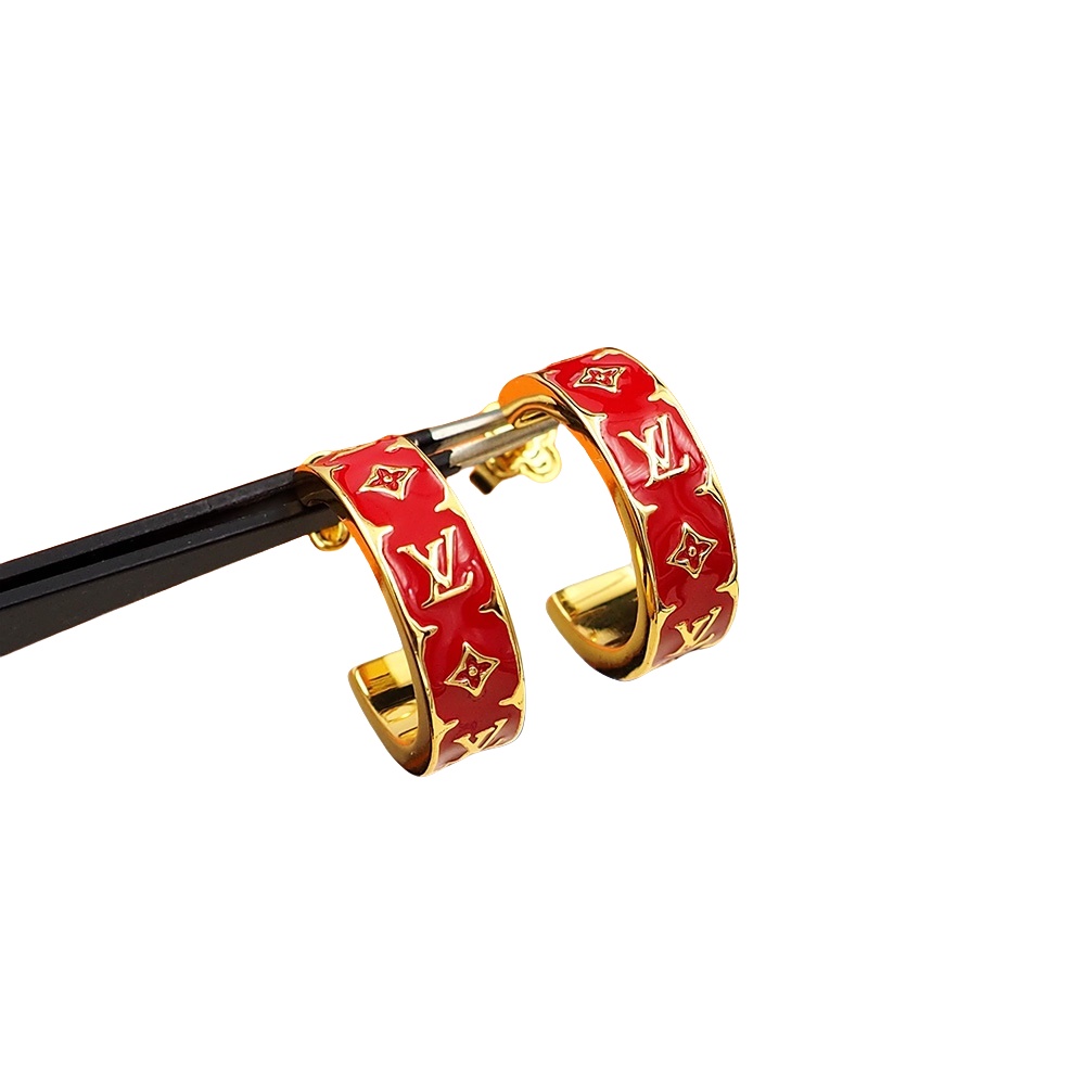 LVE062 Metal Nanogram Enamel Earrings - ccjewelryacc