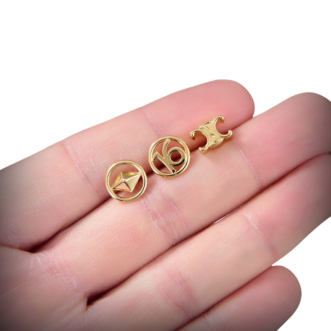 CLE077 Ciline Act de Triomphe stud earring set of 3 - ccjewelryacc