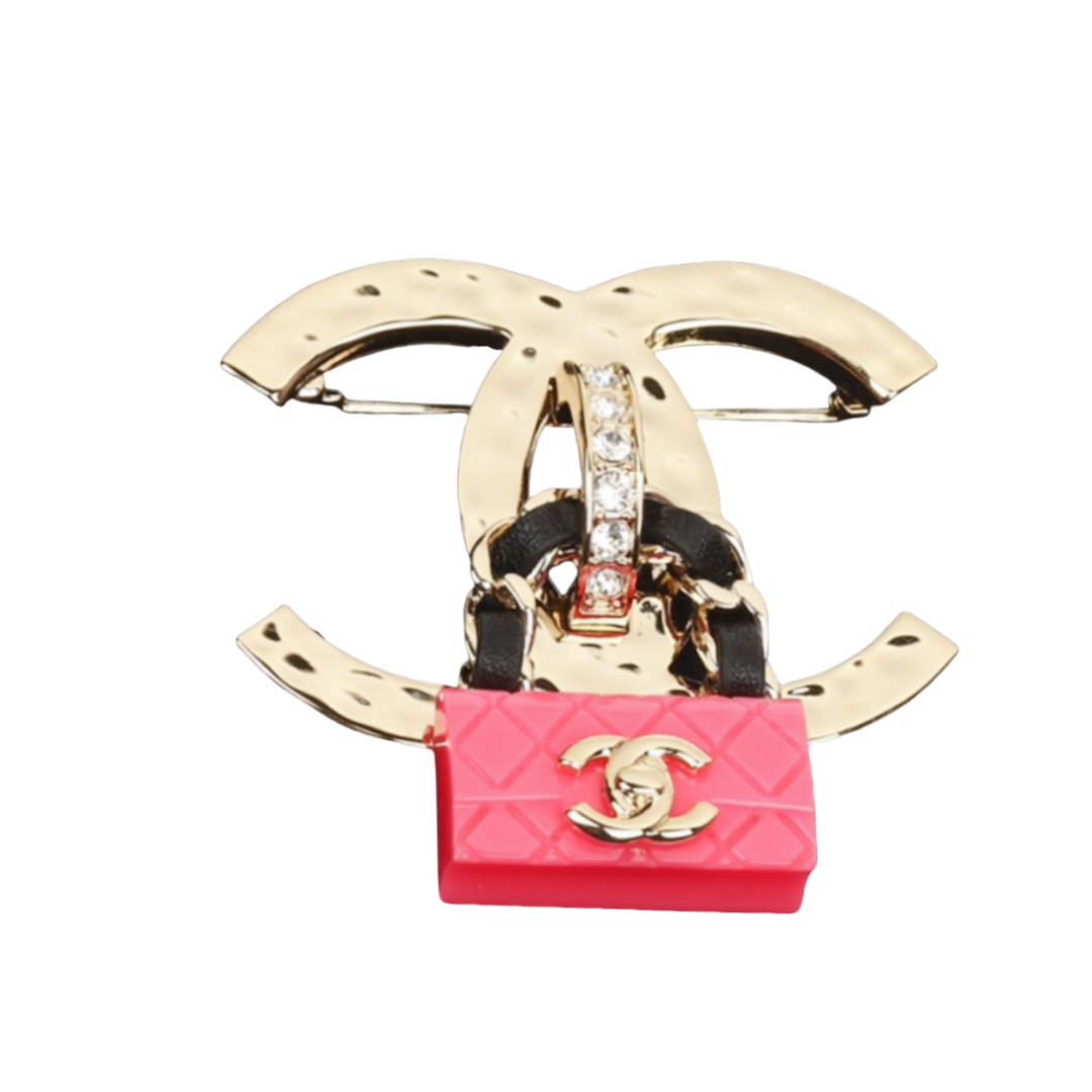 BCB466 23C CF Bag cc brooch pin - ccjewelryacc