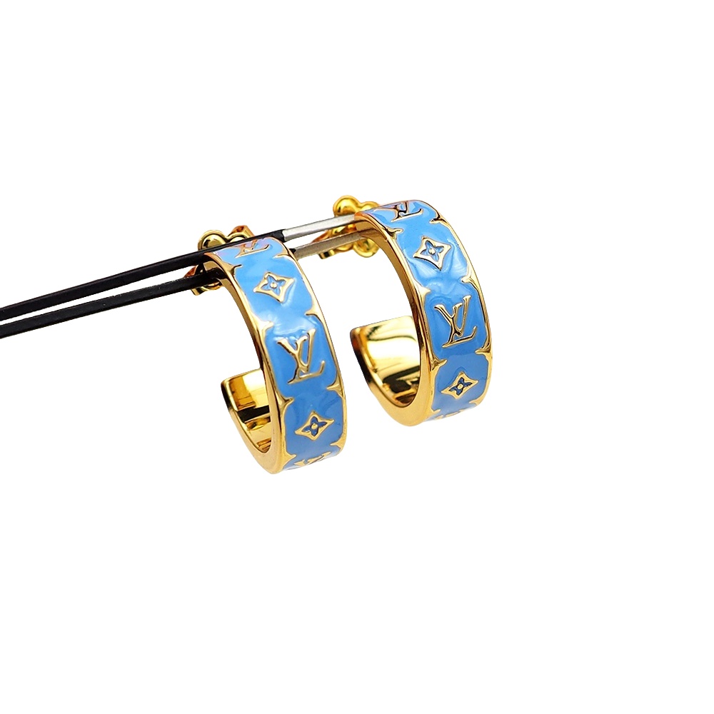 LVE062 Metal Nanogram Enamel Earrings - ccjewelryacc